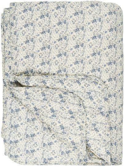 Quilt creme mit blauen Blumen 130x180 Ib Laursen