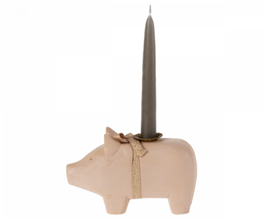 Maileg Herzenhalter Holzschwein - Klein (Rosa)