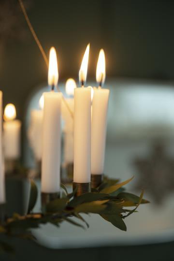 Ib Laursen Dünne Kerzen 1-24 weiss mit schwarzen Zahlen einzeln