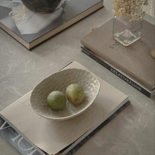 Tine K home ovale Schale *Clay* sand oben