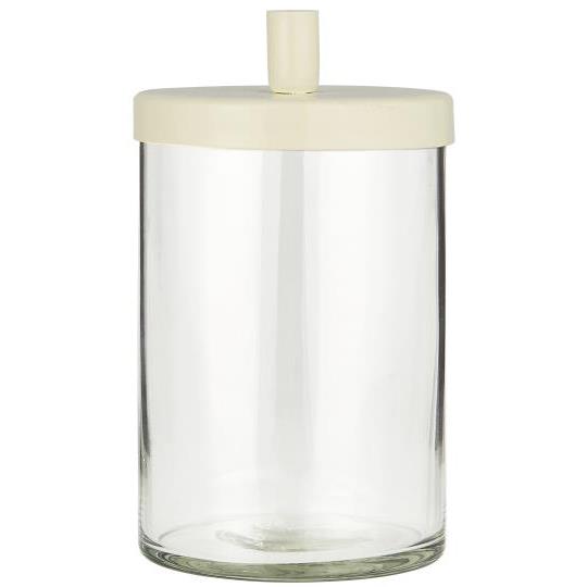 Ib Laursen Kerzenhalter Glas für dünne Kerzen creme