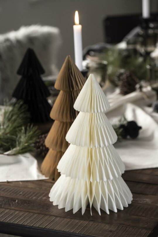 Ib Laursen Tannenbaum stehend gefaltetes Papier creme trio