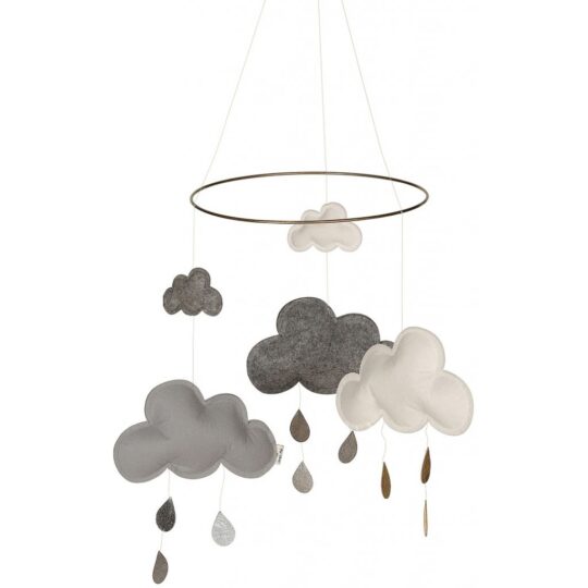 Konges Sløjd Mobile Wolken *blackberry*, grey/grey melange/white