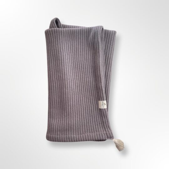 Strickdecke *Cotton knitted* - taupe Freisteller