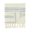 Ib Laursen Handtuch - natur mit blaugewebtem Muster