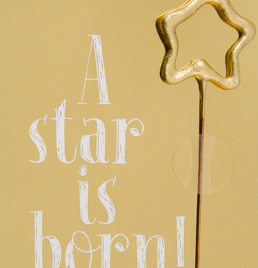 WONDERCANDLE Mini-WONDERCARD mit Sprühkerze *a star is born*