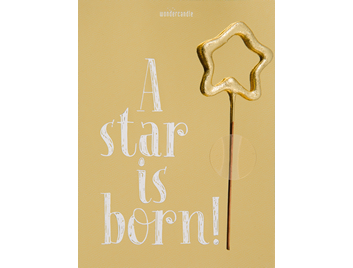 WONDERCANDLE Mini-WONDERCARD mit Sprühkerze *a star is born* klein