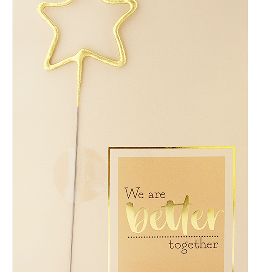 WONDERCANDLE WONDERCARD mit Sprühkerze *Better Together* gross