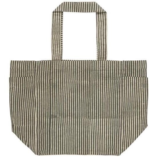 IB Laursen Tasche reversibel dunkelgrau mit Streifen