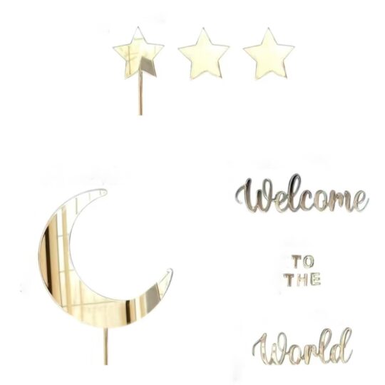 Cake Topper gold *Welcome to the world* einzeln