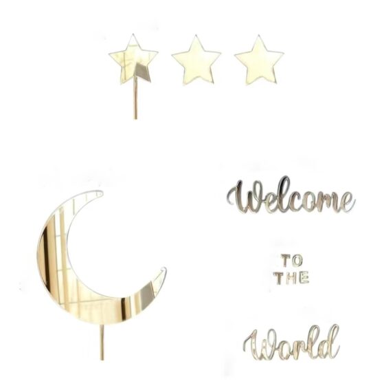 Cake Topper gold *Welcome to the world* einzeln