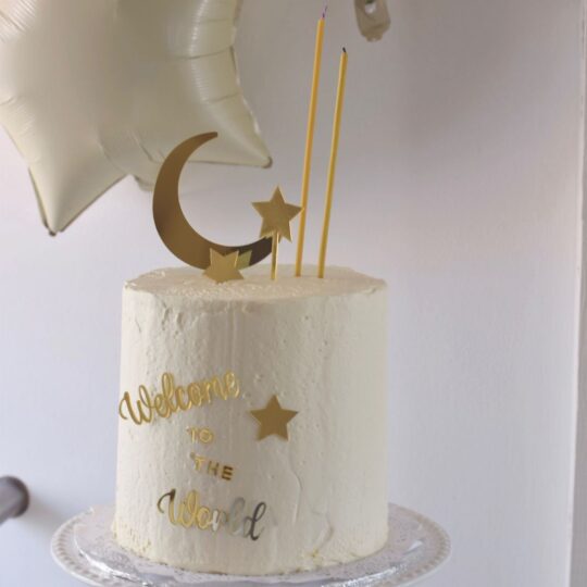 Cake Topper gold *Welcome to the world* Torte