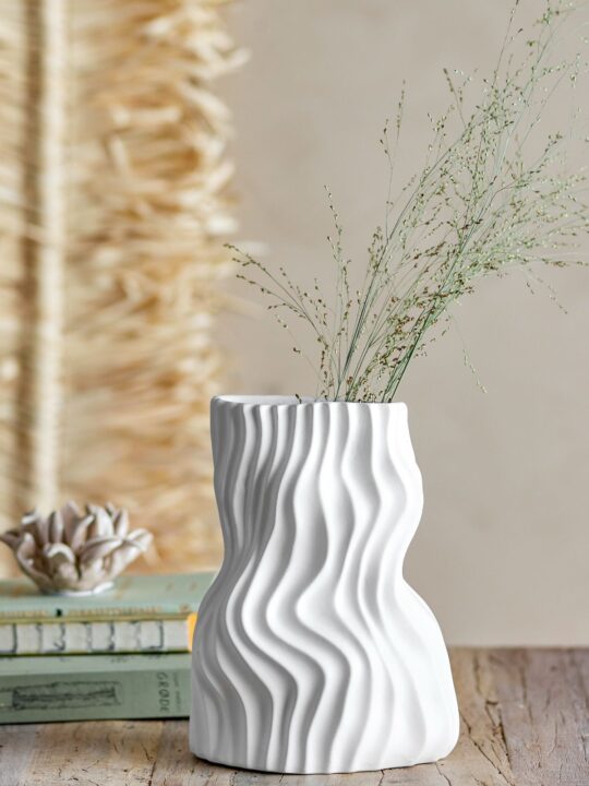 Bloomingville Vase *Sahal* weiss, Keramik Blume