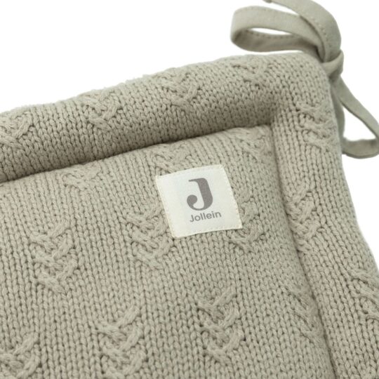 Jollein Bettnestchen Grain Knit Olive - 180x30 cm Detail Ecke