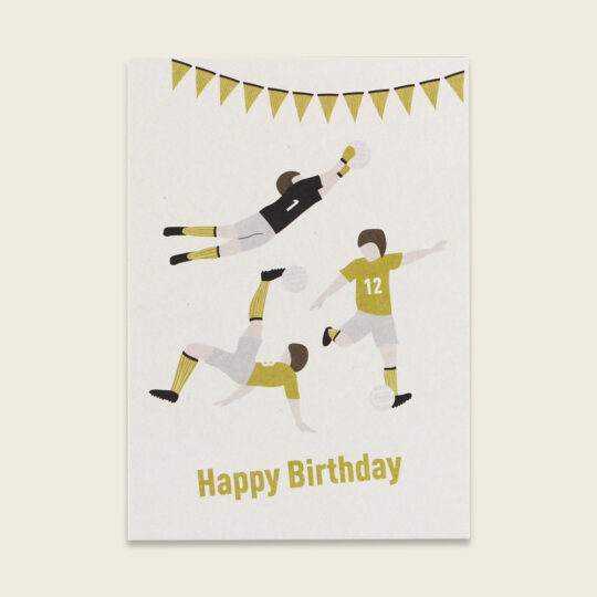 ava & yves Postkarte Fussball *Happy Birthday*