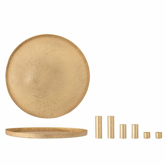 Bloomingville Kerzenhalter *Maxime* gold Tablett